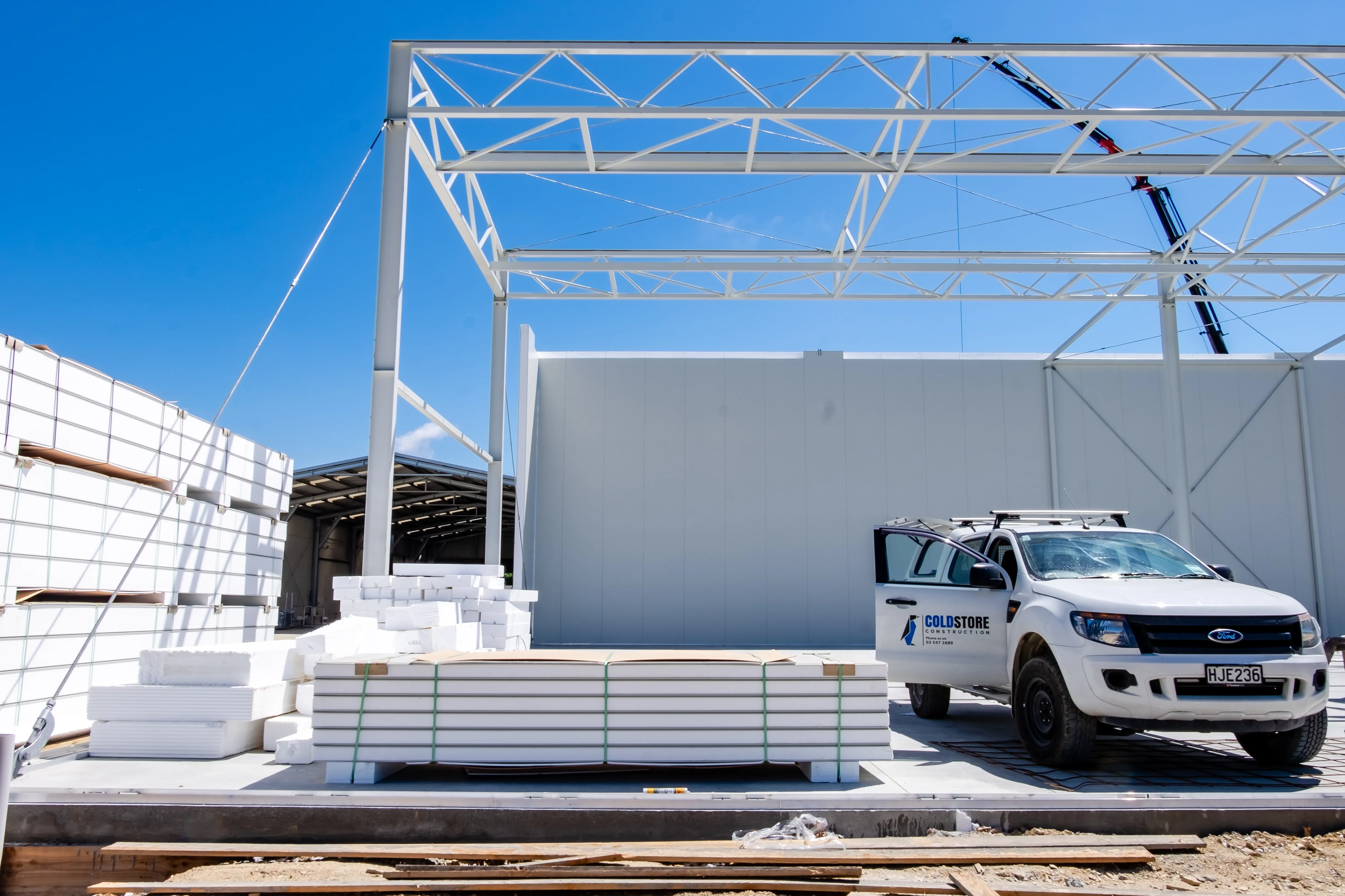 Coldstore Construction brand and vehicle